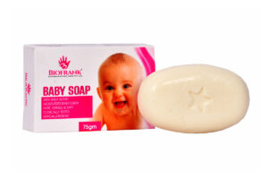 BIOFRANK BABY SOAP, WITH SHEA BLEND MOISTURIZES BABY'S SKIN PURE , GENTLE &SAFE CLINICALLY TESTED HYPOALLERGENIC, offered by Biofrank Pharmaceuticals (India) Pvt. Ltd.