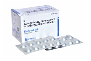 FLAMREST-MR, ACECLOFENAC 100MG + PARACETAMOL 325MG + CHLORZOXAZONE + 250MG TABLET, offered by Biofrank Pharmaceuticals (India) Pvt. Ltd.