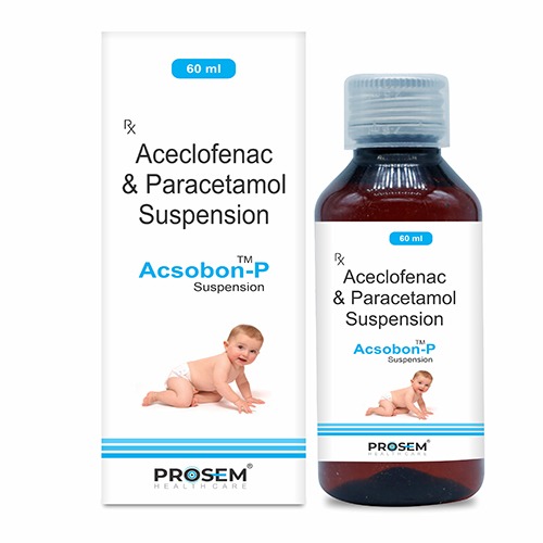 Acsobon-P, Aceclofenac & Paracetamol Suspension, offered by Biofrank Pharmaceuticals (India) Pvt. Ltd.