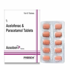 Acsobon-p Tablets, Aceclofenac & Paracetamol Tablets, offered by Biofrank Pharmaceuticals (India) Pvt. Ltd.