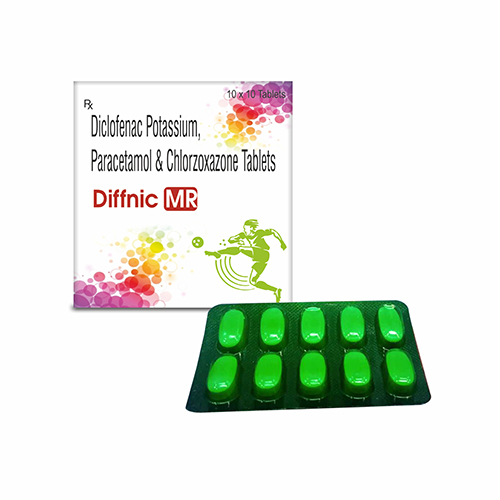 Diffnic MR, Diclofenac Potassium, Paracetamol & Chlorzoxazone Tablets, offered by Biofrank Pharmaceuticals (India) Pvt. Ltd.