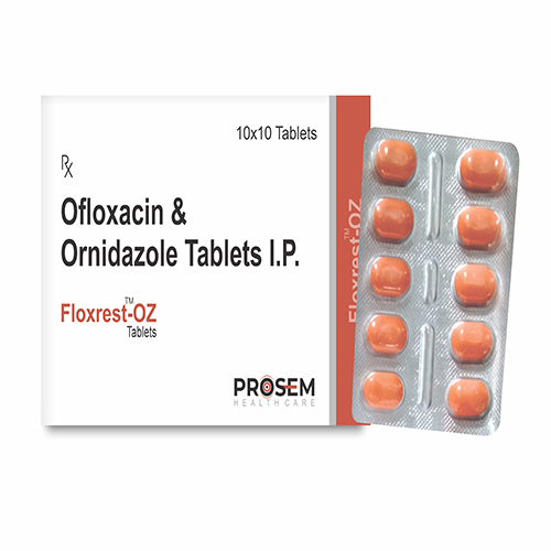 Floxrest-OZ, Ofloxacin & Ornidazole Tablets I.P, offered by Biofrank Pharmaceuticals (India) Pvt. Ltd.