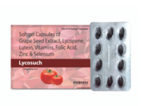 Lycosuch, Softgel Capsules of Grape Seed Extract, Lycopene, Lutein, Vitamins, Folic Acid, Zinc & Selenium, offered by Biofrank Pharmaceuticals (India) Pvt. Ltd.