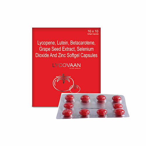 LYCOVAAN, Lycopene, Lutein, Betacarotene, Grape Seed Extract, Selenium Dioxide And Zinc Softgel Capsules, offered by Biofrank Pharmaceuticals (India) Pvt. Ltd.