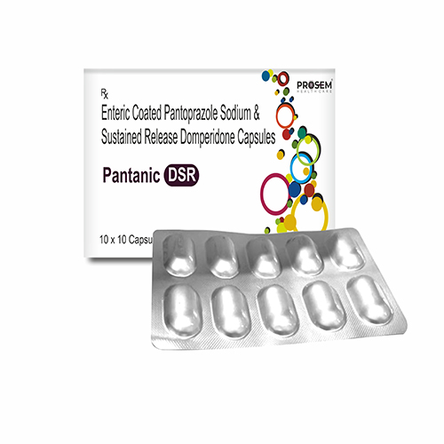 Pantanic DSR, Enteric Coated Pantoprazole Sodium & Sustained Release Domperidone Capsules, offered by Biofrank Pharmaceuticals (India) Pvt. Ltd.