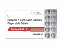 Semixim-200 LB, Cefixime & Lactic Acid Bacillus
Dispersible Tablets, offered by Biofrank Pharmaceuticals (India) Pvt. Ltd.