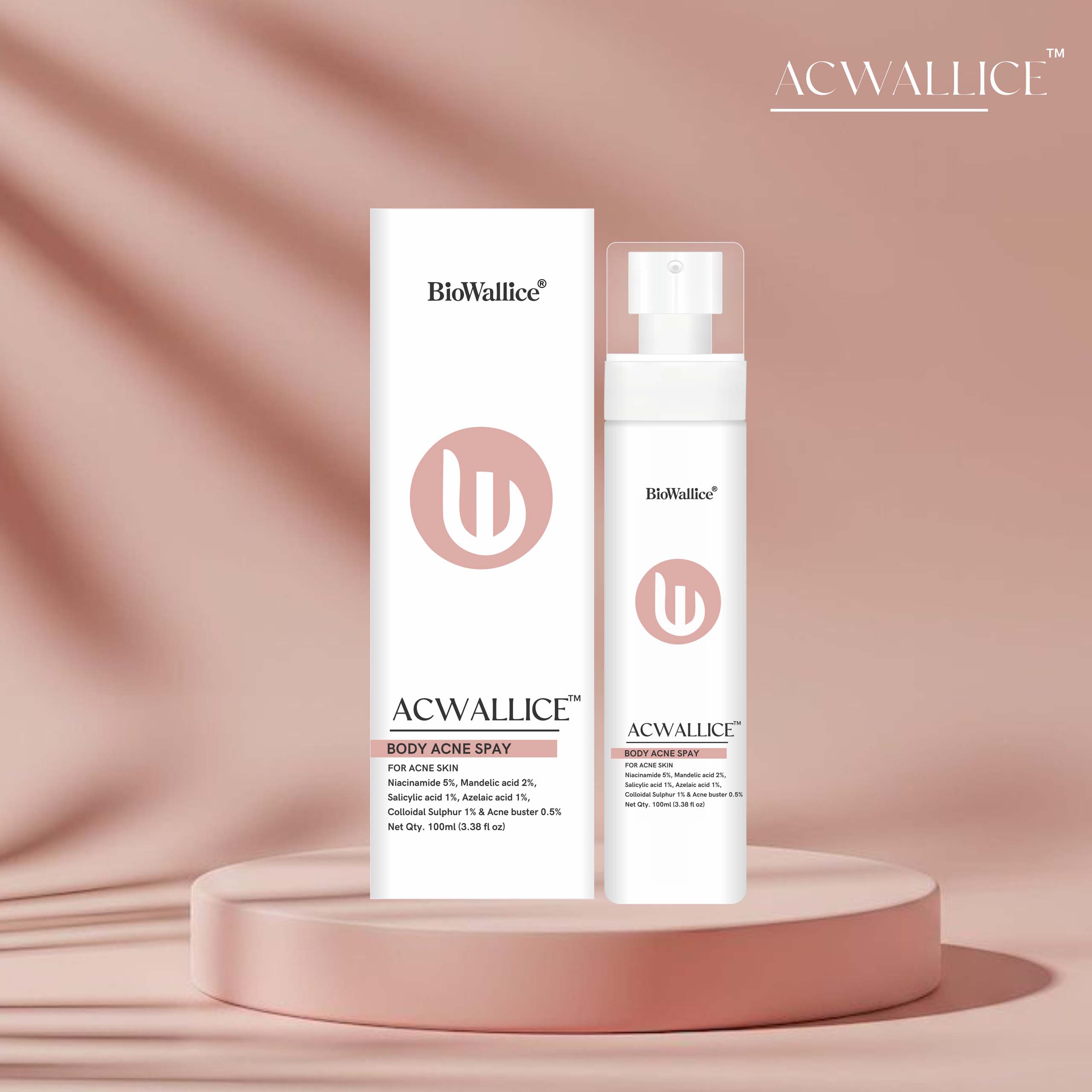 BioWallice-BODY ACNE SPAY, offered by Biofrank Pharmaceuticals (India) Pvt. Ltd.
